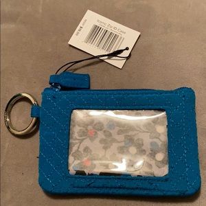 Teal iconic zip ID case